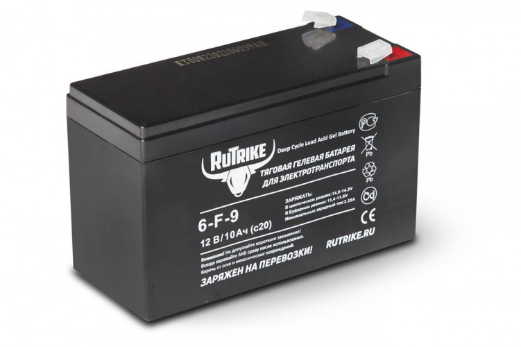 Тяговый гелевый аккумулятор RuTrike 6-F-9 (12V9A/H C20) в Нижнем Тагиле