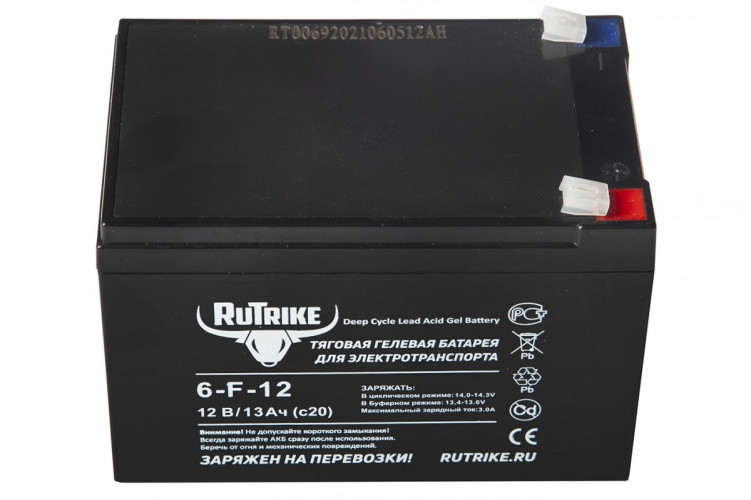 Тяговый гелевый аккумулятор RuTrike 6-F-12 (12V13A/H C20) в Нижнем Тагиле
