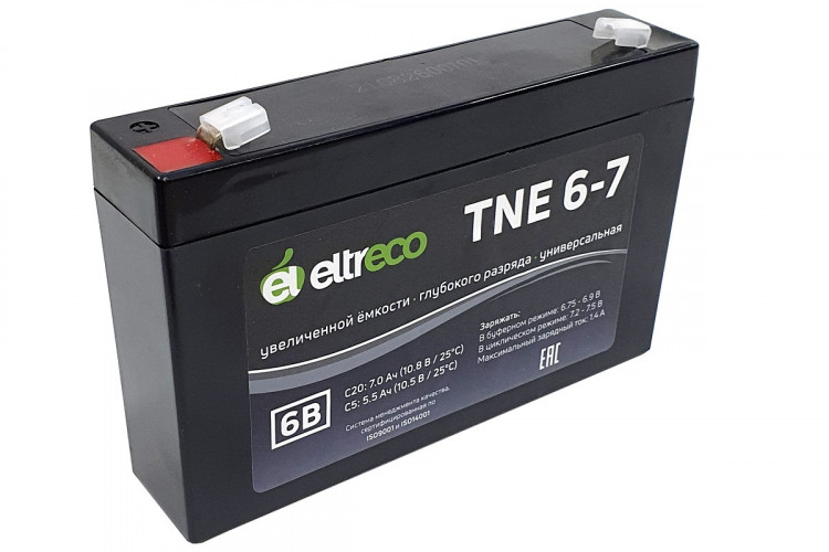 Тяговый аккумулятор Eltreco TNE6-7 (6V7A/H C20) в Нижнем Тагиле