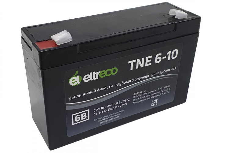 Тяговый аккумулятор Eltreco TNE6-10 (6V10A/H C20) в Нижнем Тагиле
