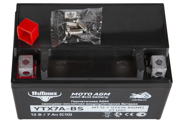 Аккумулятор стартерный для мототехники Rutrike YTX7A-BS (12V/7Ah) в Нижнем Тагиле
