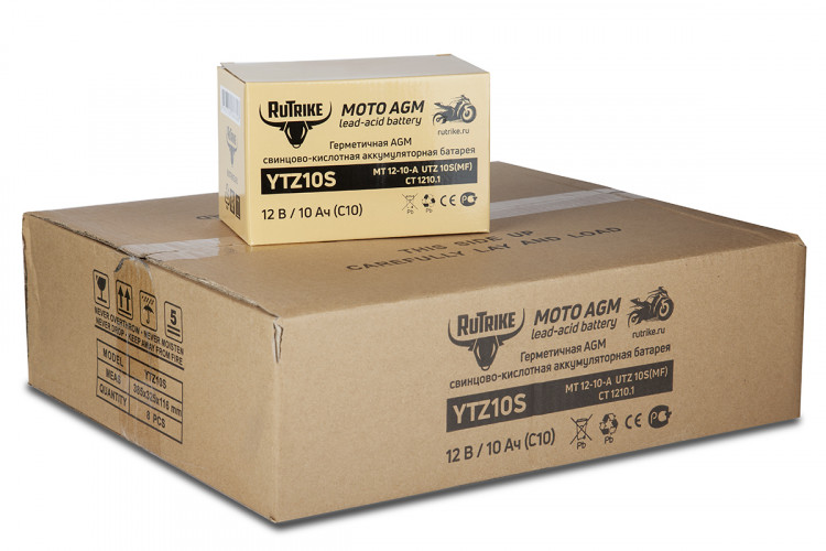 Аккумулятор стартерный для мототехники Rutrike YTZ10S (12V/10Ah) в Нижнем Тагиле