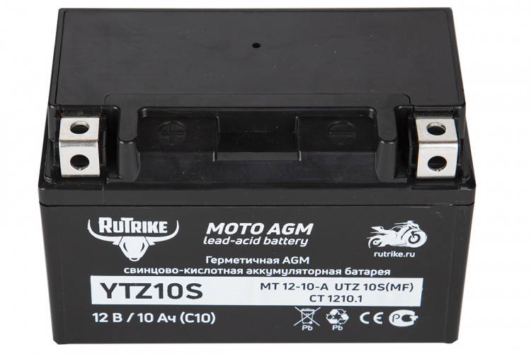 Аккумулятор стартерный для мототехники Rutrike YTZ10S (12V/10Ah) в Нижнем Тагиле
