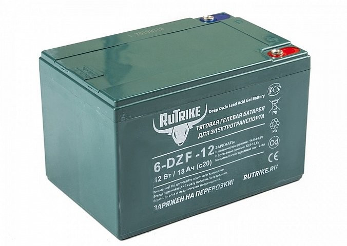 Тяговый гелевый аккумулятор RuTrike 6-DZF-12 (12V12A/H C2) в Нижнем Тагиле