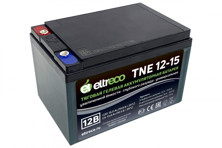 Тяговый аккумулятор Eltreco TNE12-15 (12V12A/H C3) болт в Нижнем Тагиле