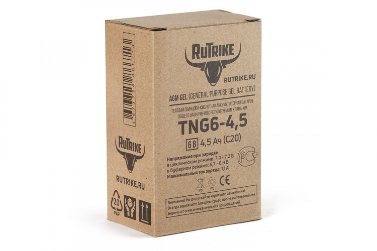Тяговый гелевый аккумулятор RuTrike TNG 6-4,5 (6V4,5A/H C20) в Нижнем Тагиле