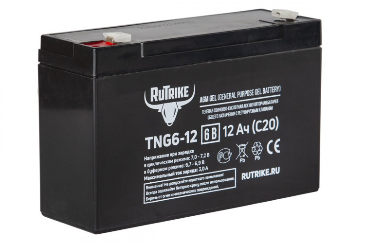 Тяговый гелевый аккумулятор RuTrike TNG 6-12 (6V12A/H C20) в Нижнем Тагиле