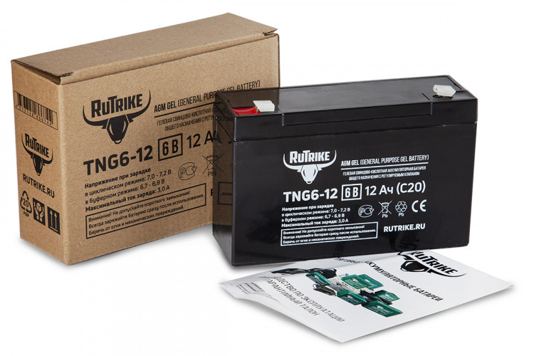 Тяговый гелевый аккумулятор RuTrike TNG 6-12 (6V12A/H C20) в Нижнем Тагиле