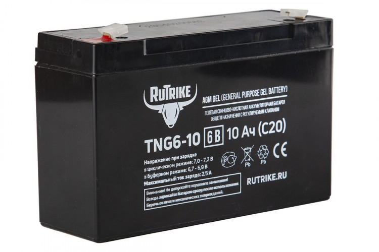 Тяговый гелевый аккумулятор RuTrike TNG 6-10 (6V10A/H C20) в Нижнем Тагиле