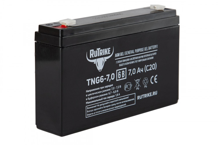 Тяговый гелевый аккумулятор RuTrike TNG 6-7.0 (6V7.0 A/H C20) в Нижнем Тагиле