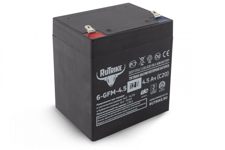 Тяговый гелевый аккумулятор RuTrike 6-GFM-4.5 (12V4.5A/H C20) в Нижнем Тагиле