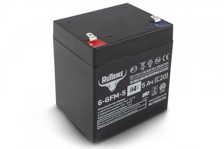 Тяговый гелевый аккумулятор RuTrike 6-GFM-5 (12V5A/H C20) в Нижнем Тагиле