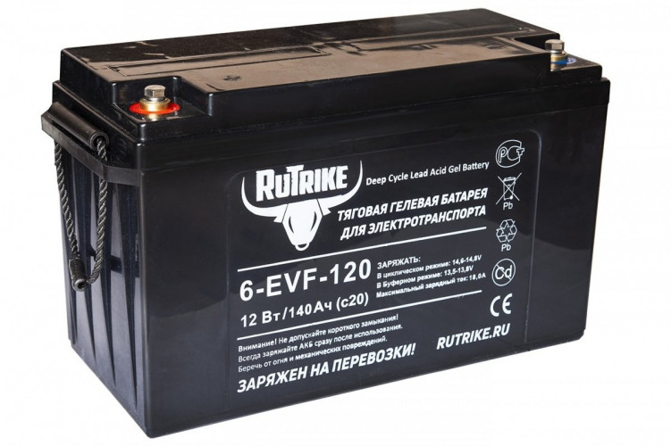 Тяговый гелевый аккумулятор RuTrike 6-EVF-120A (12V120A/H C3) в Нижнем Тагиле