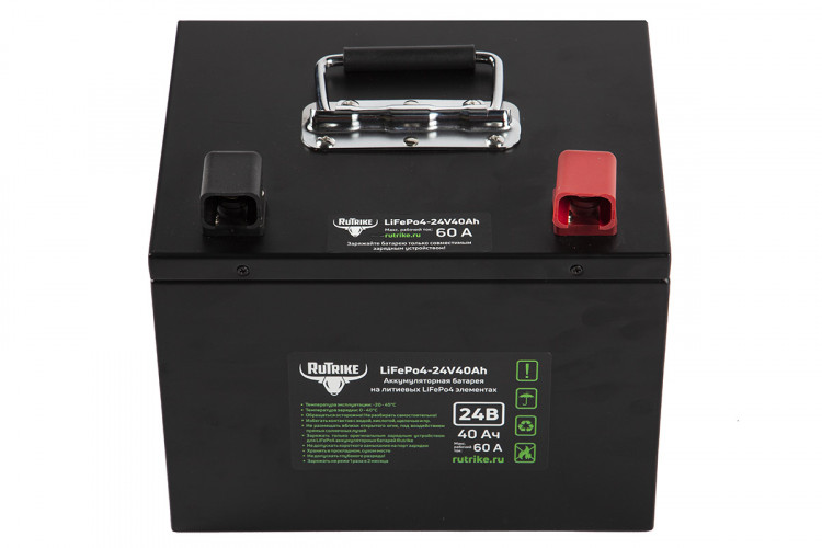 Тяговый железо-фосфатный аккумулятор RuTrike LiFePO4 24V40Ah (60A) в Нижнем Тагиле