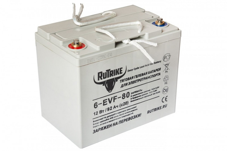 Тяговый гелевый аккумулятор RuTrike 6-EVF-80A (12V80A/H C3) в Нижнем Тагиле