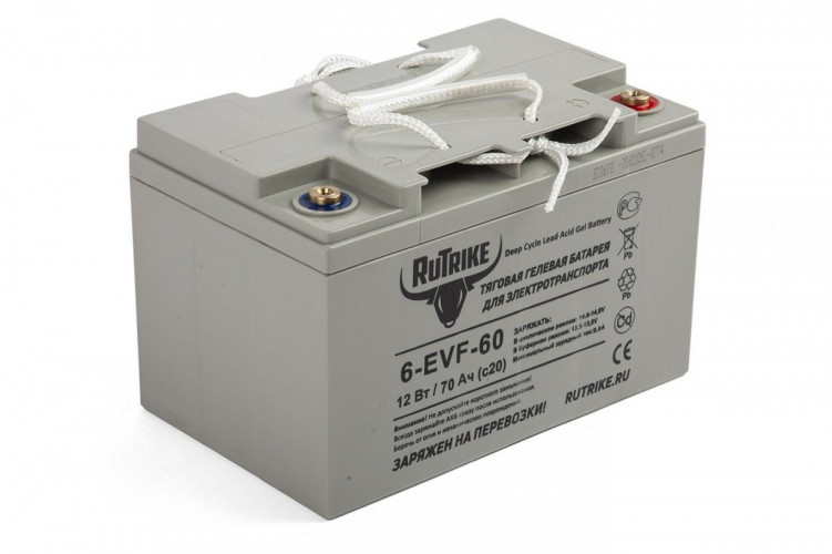 Тяговый гелевый аккумулятор RuTrike 6-EVF-60A (12V60A/H C3) в Нижнем Тагиле