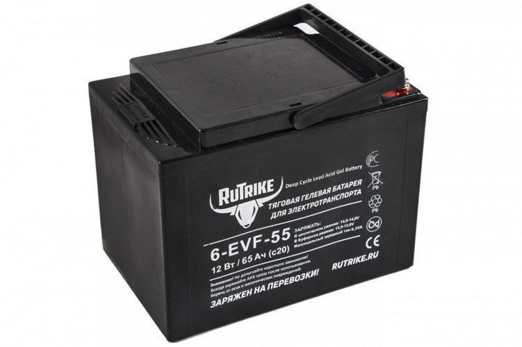 Тяговый гелевый аккумулятор RuTrike 6-EVF-55A (12V55A/H C3) в Нижнем Тагиле